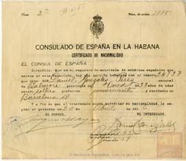 González Pérez, Daniel - Certificado de nacionalidad