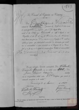 Viñas Robredo, Eustaquio - Cédula de nacionalidad