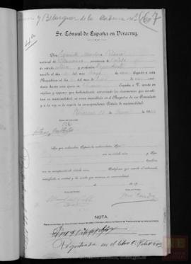 Muslera Rivero, Evaristo- Cédula de nacionalidad