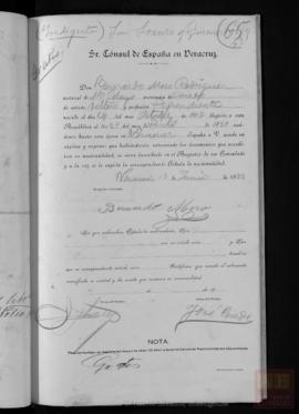 Moro Rodríguez, Bernardo- Cédula de nacionalidad