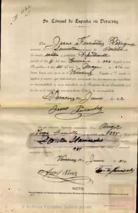 Fernández Rodríguez, Jesús - Cédula de nacionalidad