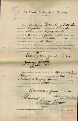 González Machín, Joaquín - Cédula de nacionalidad