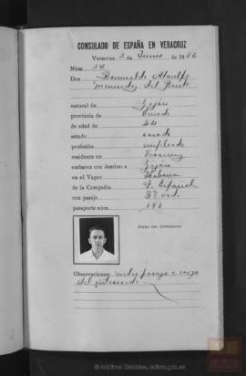 Menéndez Busto, Romualdo Ataulfo - Pasaporte