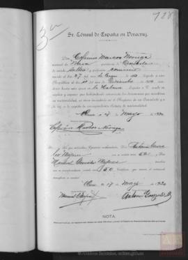 Marcos Noriega, Ceferino - Cédula de nacionalidad