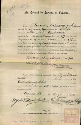Ardisana Ardisana, Narciso - Cédula de nacionalidad