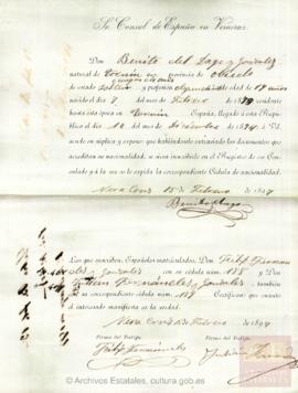 Dago González, Benito - Cédula de nacionalidad