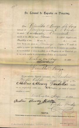 Noriega de la Torre, Primitiva - Cédula de nacionalidad