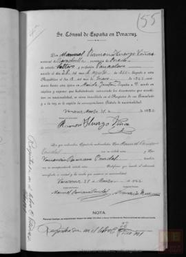 Huergo Viñas, Ramón- Cédula de nacionalidad