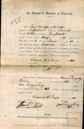 Noriega Noriega, Luis - Cédula de nacionalidad