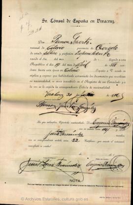 Gavito González, Ramón - Cédula de nacionalidad