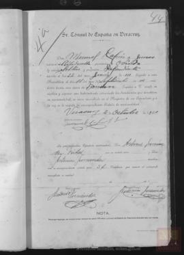 Capín Junco, Manuel - Cédula de nacionalidad