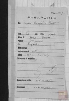 González Guerra, Senén - Pasaporte