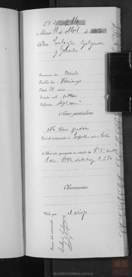 Eulogio Galguera González. Pasaporte