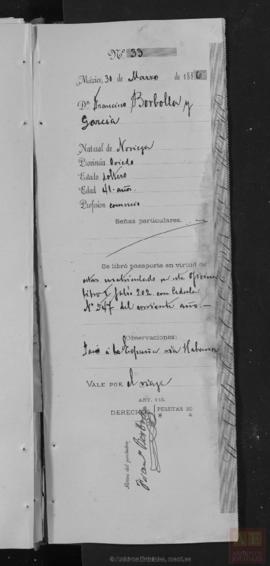 Francisco Borbolla García. Pasaporte