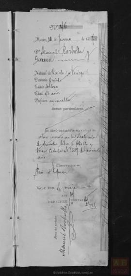 Manuel Borbolla García. Pasaporte