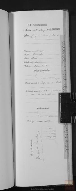 Joaquín Sánchez Posada. Pasaporte