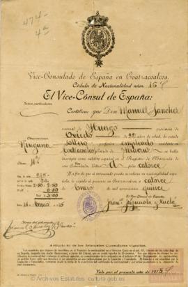 Sánchez, Manuel - Cédula de nacionalidad