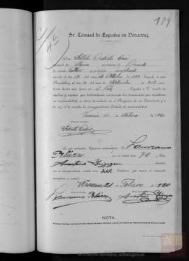 Ordiales Cue, Silvestre - Cédula de nacionalidad