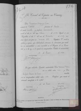 Migoya Torre, Francisco - Cédula de nacionalidad