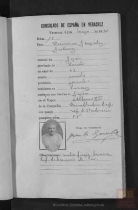 González Gutiérrez, Francisco - Pasaporte