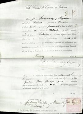 Fernández Pesquera, José - Cédula de nacionalidad