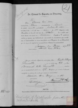 Cué Díaz, Aurea - Cédula de nacionalidad