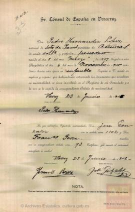 Hernández López, Pedro - Cédula de nacionalidad