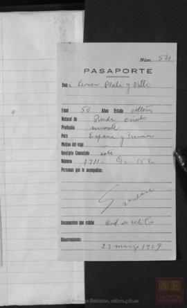 Plata Villa, Leonor - Pasaporte