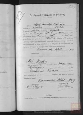 Martín Noriega, José - Cédula de nacionalidad