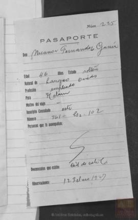 Fernández García, Nicanor - Pasaporte