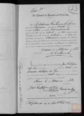 Cortina López, Celedonio - Cédula de nacionalidad