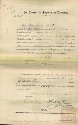 Sordo Galguera, José - Cédula de nacionalidad