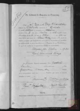 Diego Alvarodíaz, José Manuel - Cédula de nacionalidad