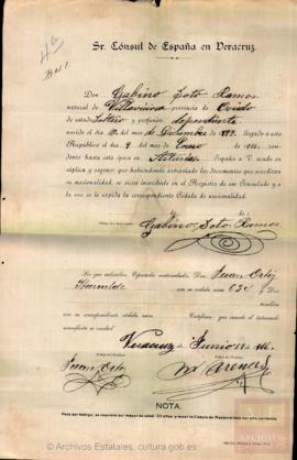 Soto Ramos, Gabino - Cédula de nacionalidad