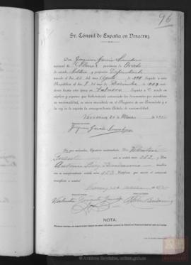 García Somohano, Joaquín - Cédula de nacionalidad