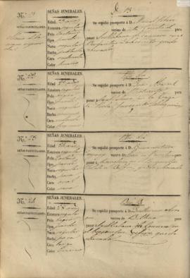 167v Libro registro de pasaportes para ultramar