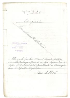 Sagrario González Roiz. Permiso para embarcar.