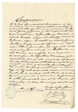 Telesforo Llera Fernández. Permiso para embarcar.